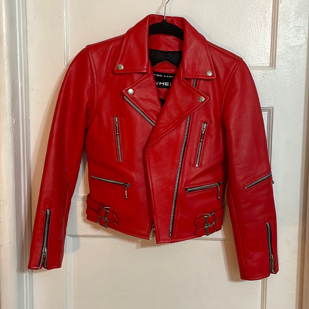 Straight To Hell Red Leather Jacket